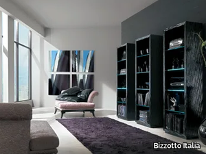 MAORI - Wooden bookcase with built-in lights _ Bizzotto Italia