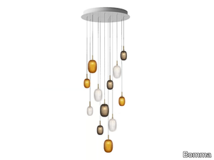 METAMORPHOSIS 12 - LED handmade blown glass pendant lamp _ Bomma