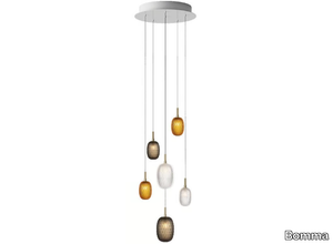 METAMORPHOSIS 6 - LED handmade blown glass pendant lamp _ Bomma