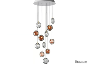 LENS 12 - LED dimmable blown glass pendant lamp _ Bomma