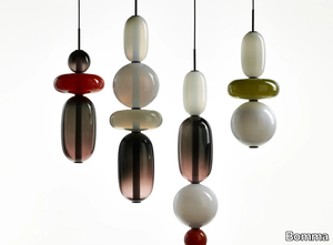 PEBBLES - Blown crystal pendant lamp _ Bomma