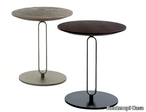 ALFRED - Round steel and wood coffee table with integrated magazine rack _ Bontempi Casa