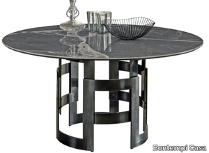 IMPERIAL - Round steel and SuperMarble dining table _ Bontempi Casa