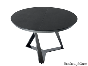 MILLENNIUM - Extending round steel and SuperCeramic dining table _ Bontempi Casa