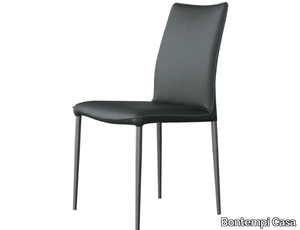 NATA - Leather chair with flexible backrest _ Bontempi Casa