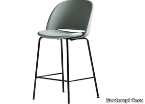 POLO - High leather stool with back _ Bontempi Casa