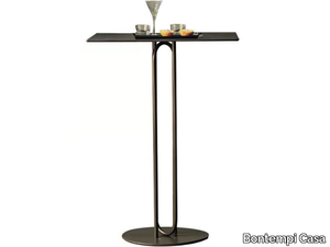 RAIL - Square steel and wood contract table _ Bontempi Casa