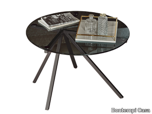 RAY - Round crystal and steel coffee table _ Bontempi Casa