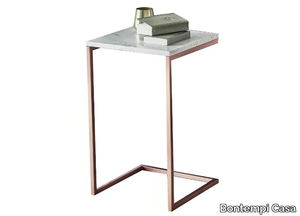 TOWER - Steel side table with SuperMarble top _ Bontempi Casa