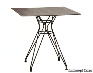 VINCENT - Square steel and wood contract table _ Bontempi Casa