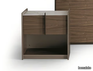 AUREO - Rectangular walnut bedside table with drawers _ Bonaldo