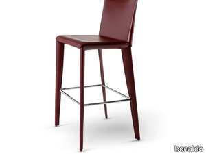 FILLY TOO - Upholstered leather stool with footrest _ Bonaldo