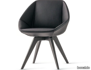 STONE - Upholstered leather chair _ Bonaldo