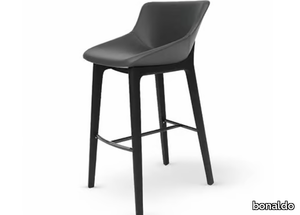 ARTIKA WOOD TOO - High leather stool with footrest _ Bonaldo