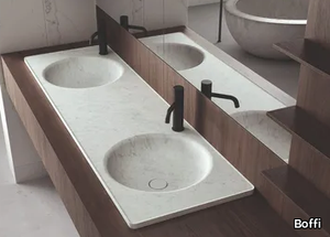 FLOE - Inset double round marble washbasin _ Boffi