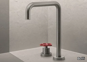 PIPE - 2 hole countertop stainless steel washbasin tap _ Boffi