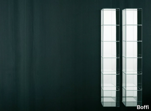 GLASS - Open bathroom wall cabinet with mirror _ Boffi