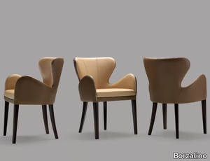 ELEKTRA - Upholstered leather chair with armrests _ Borzalino