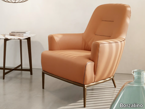 ESME - Leather armchair with armrests _ Borzalino