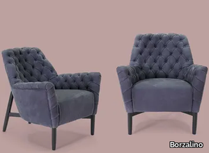 EVE CAPITONNÉ - Tufted nabuk armchair with armrests _ Borzalino
