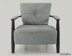 LISA - Leather armchair with armrests _ Borzalino
