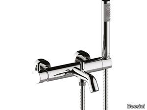 TEO - Chromed brass bathtub mixer with hand shower _ Bossini