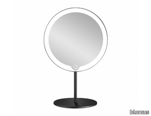 MODO - Countertop round shaving mirror with integrated lighting _ blomus