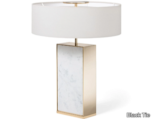 THELMA - LED Carrara marble table lamp _ Black Tie