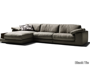 DANTE - Sectional fabric sofa with chaise longue _ Black Tie