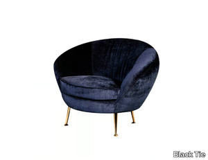 GIULIA - Fabric armchair with armrests _ Black Tie