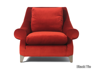 MIRANDA - Fabric armchair with removable cover with armrests _ Black Tie