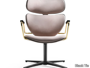 ASIA SWIVEL - Swivel nabuk chair with armrests _ Black Tie