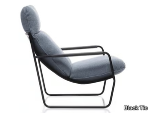 CLIZIA - Sled base fabric armchair with armrests _ Black Tie