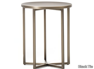 ELLIOT - Stone and metal high side table _ Black Tie