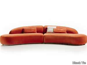 ERASMO - Modular curved velvet sofa _ Black Tie