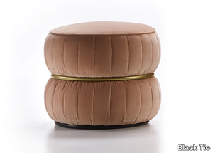 LILLO - Round velvet pouf _ Black Tie