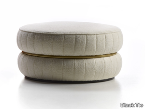 LILLO - Round fabric pouf _ Black Tie