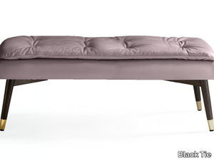 OLIVIA - Tufted leather bench _ Black Tie