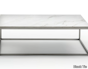 PABLO - Low metal and Calacatta Oro marble coffee table _ Black Tie