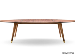 SANTIAGO - Oval walnut table _ Black Tie