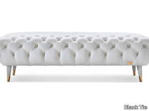 SAVOI - Tufted leather bench _ Black Tie