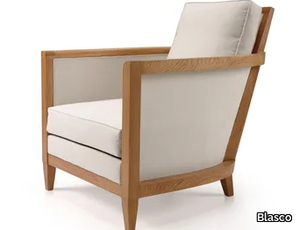 HILTON - Linen and oak armchair _ Blasco