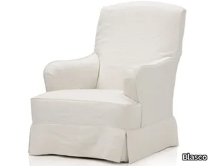 INGRID - Linen armchair with armrests _ Blasco