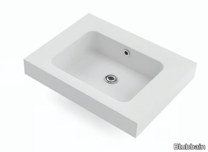 NOAH - Rectangular washbasin with integrated countertop _ Blubbain