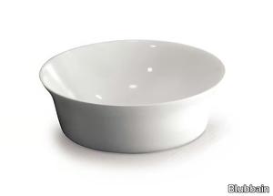 BERTHA - Countertop round ceramic washbasin _ Blubbain