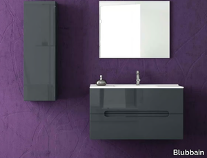 SET CLOE - Single wall-mounted vanity unit with integrated washbasin _ Blubbain