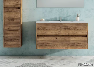 SET FLUOR - Wall-mounted vanity unit with drawers _ Blubbain