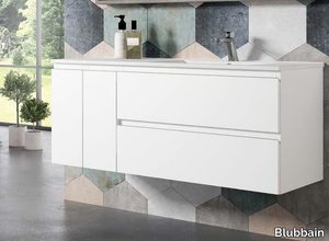 SET KLIMT 04 - Wall-mounted vanity unit with integrated washbasin _ Blubbain