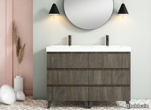 SOHO 02 - Double floor-standing vanity unit with drawers _ Blubbain