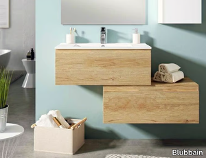 VIOLETTA 02 - Wall-mounted vanity unit with drawers _ Blubbain